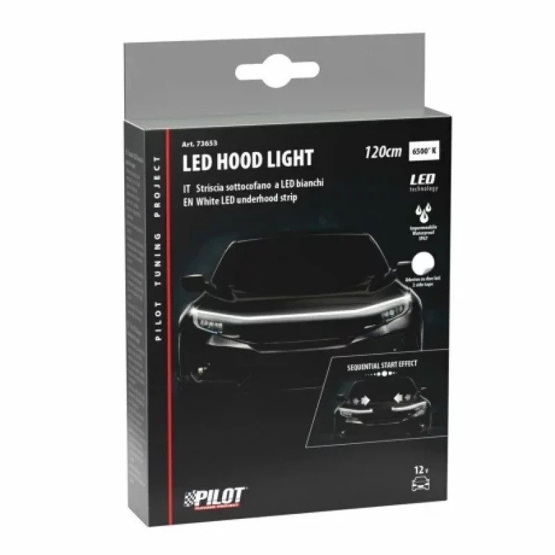 Banda LED adeziva impermeabila montaj sub capota motor lumina alba 120cm 12V Garage AutoRide