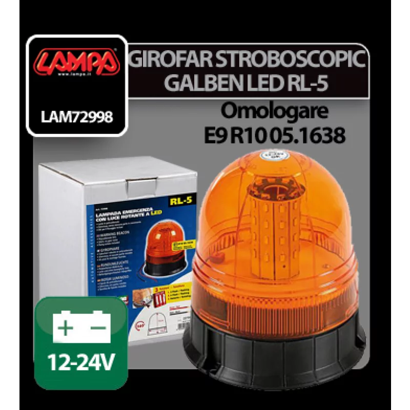 Girofar stroboscopic galben LED 12/24V RL-5 Garage AutoRide