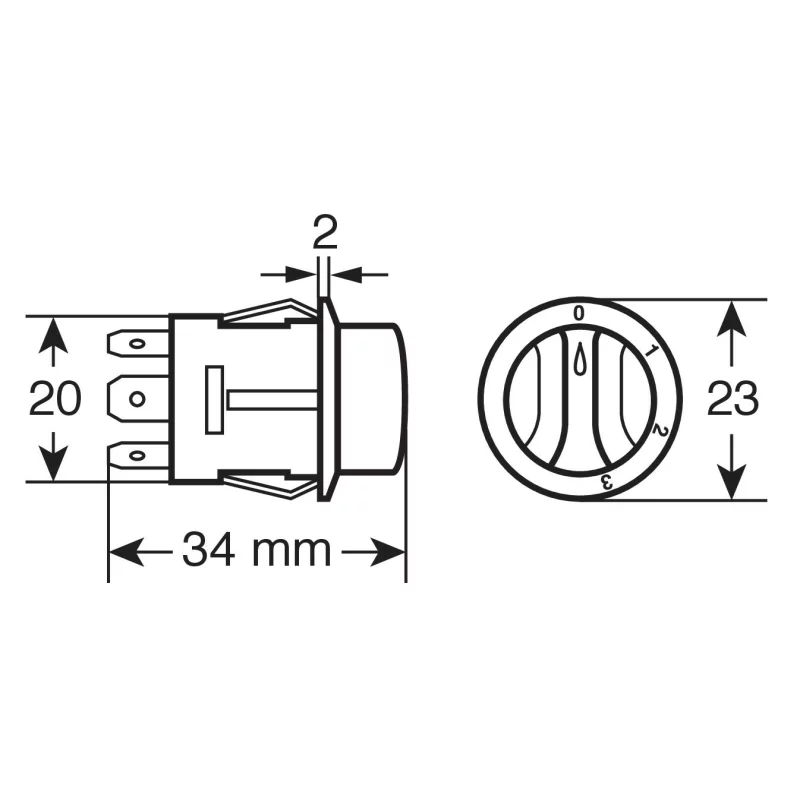 Intrerupator rotativ cu 4 pozitii 12/24V - 10A Garage AutoRide