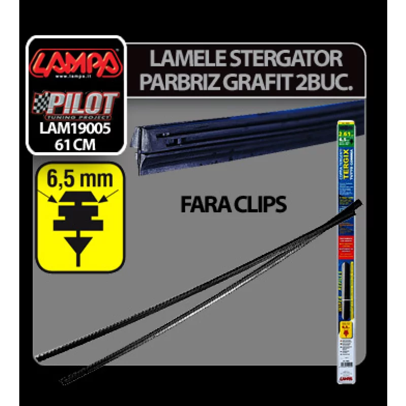 Lamele sterg parb fara clips Tergix - 61cm - 65mm - 2buc Garage AutoRide