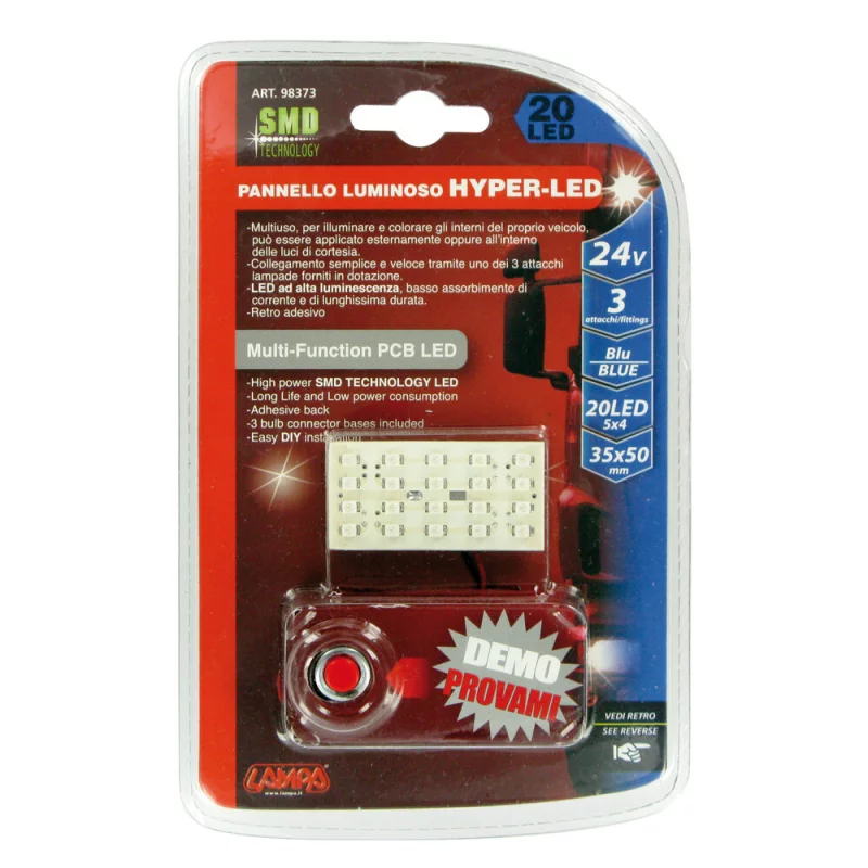 Panou cu 20 Hyper-Led SMD 35x50mm - 24V - Albastru Garage AutoRide