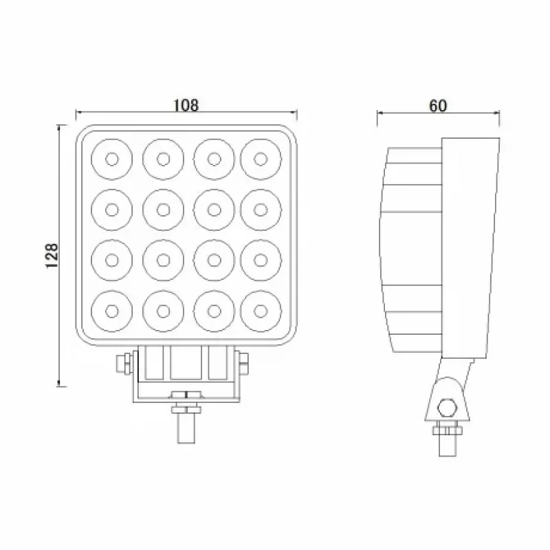 Proiector din metal patrat 16LED 12/24V Kamar Garage AutoRide