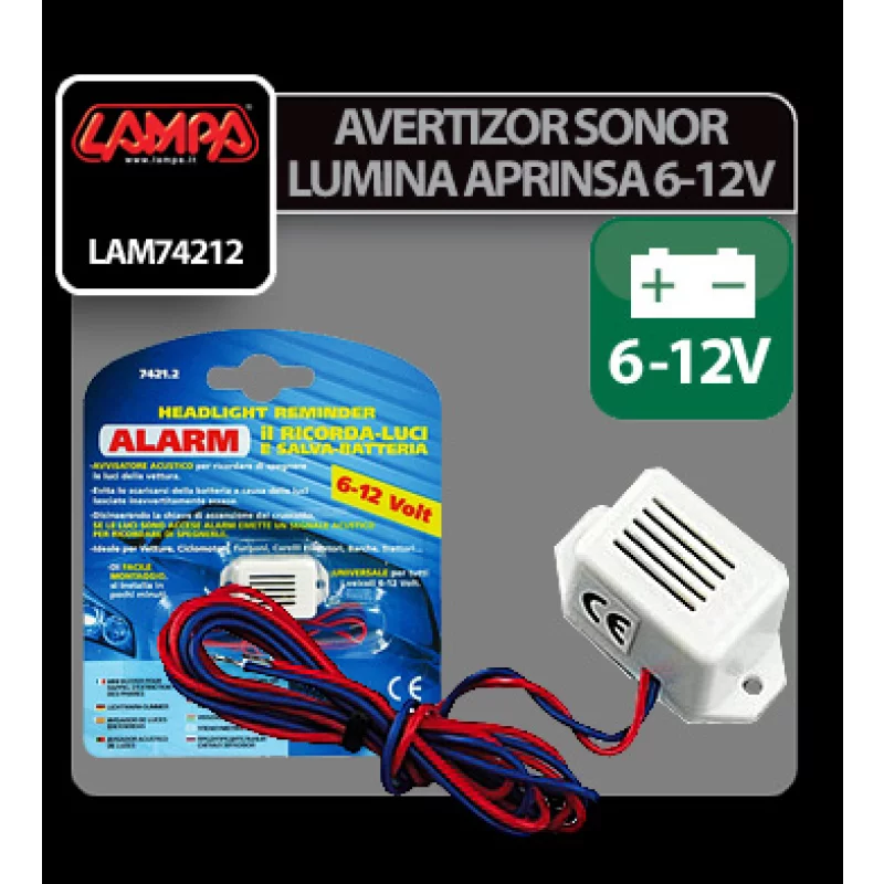 Avertizor sonor lumina aprinsa 6-12V Lampa Garage AutoRide