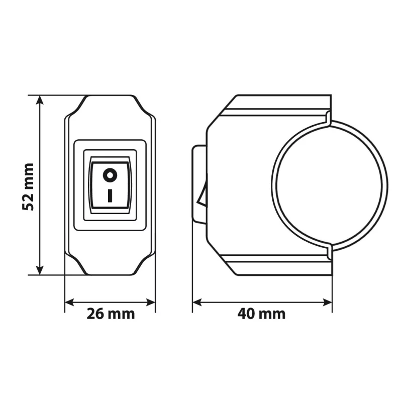 Intrerupator basculant impermeabil cu prindere pe ghidon 12V - 6A Garage AutoRide