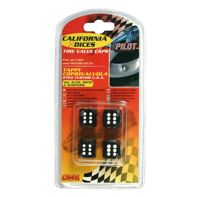 Ornamente capacele valve California-Dices 4buc - Negru Garage AutoRide