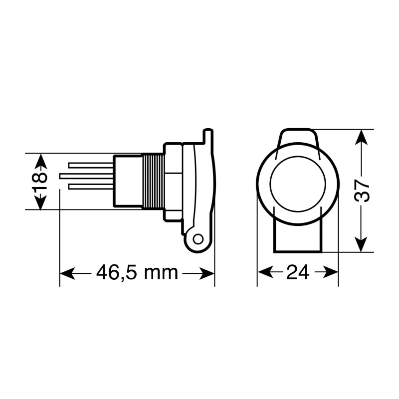 Priza auto incorporabila DIN - 12/24V 16A - Lampa Garage AutoRide