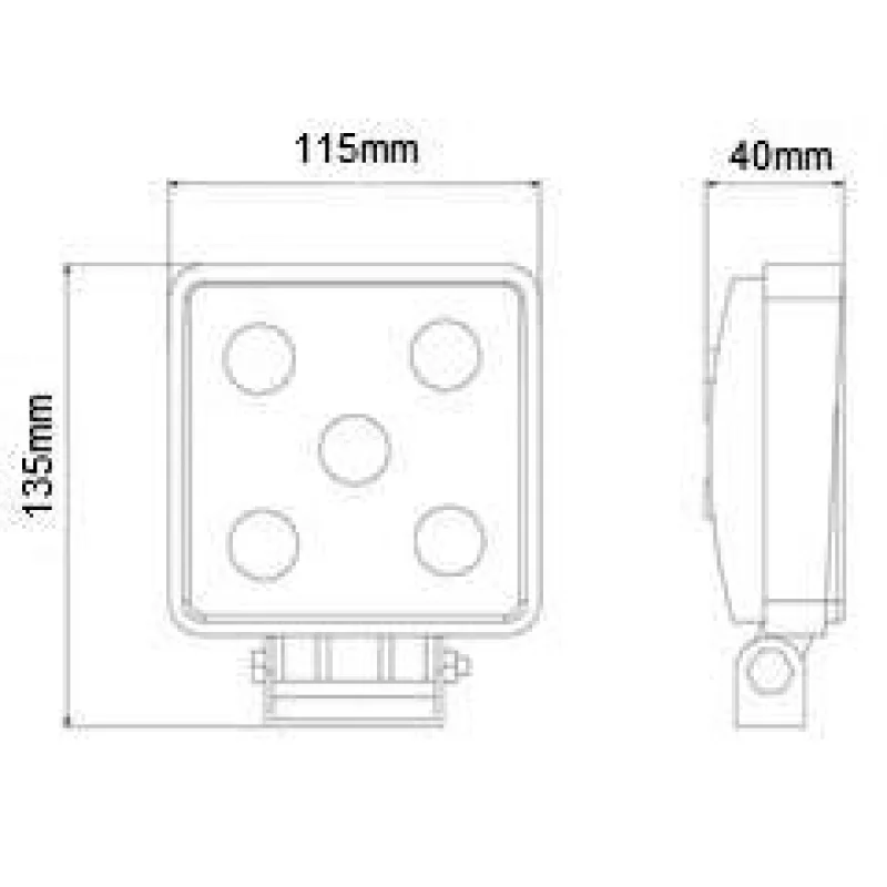 Proiector cu LED din metal patrat 15W 10/30V Kamar Garage AutoRide