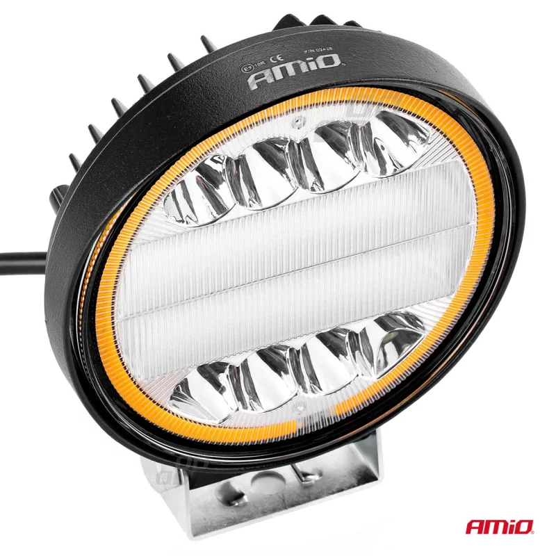 Proiector cu LED din metal rotund Combo Angel Eyes cu 2 functii 9/36V Amio Garage AutoRide