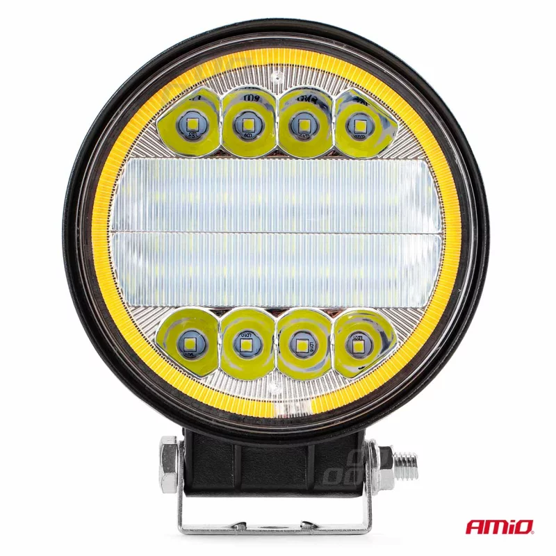 Proiector cu LED din metal rotund Combo Angel Eyes cu 2 functii 9/36V Amio Garage AutoRide