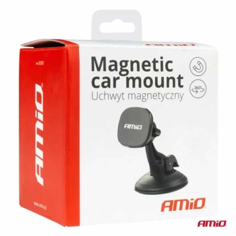 Suport telefon mobil magnetic cu ventuza Amio Garage AutoRide