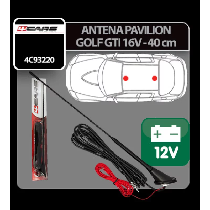 Antena pavilion cu amplificator semnal Golf GTI 16V 4Cars - 40cm Garage AutoRide