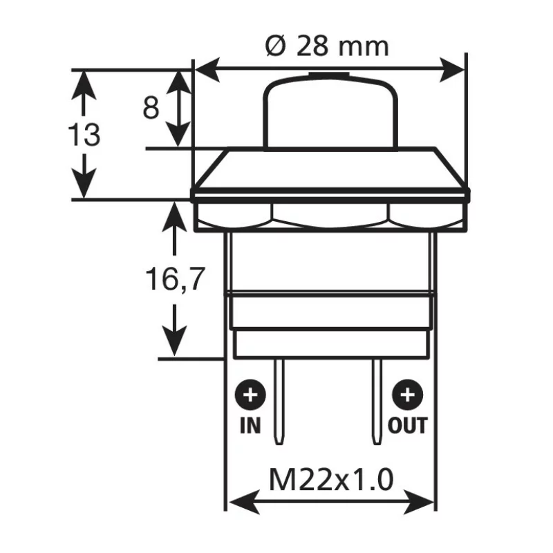 Intrerupator cu revenire 12V-24V 10A Garage AutoRide