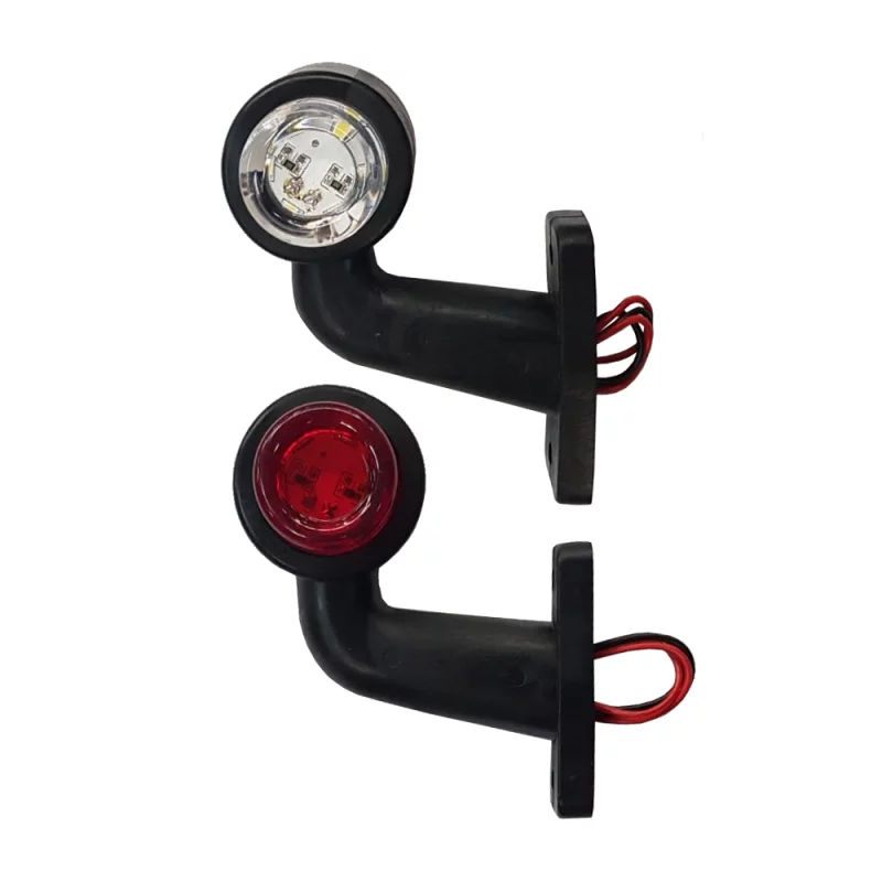 Lampa gabarit camion cu brat extra scurt 90° cu LED 12/24V Set 2buc Stg/Dr - Alb/Rosu Garage AutoRide