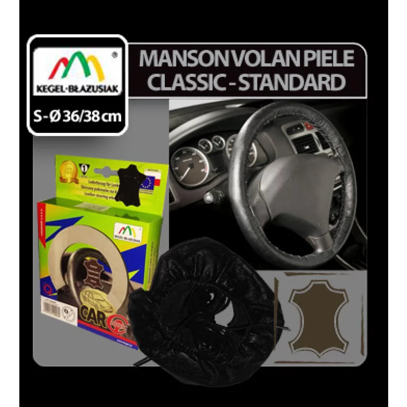 Manson volan piele Classic - Kegel - S - Ø 36-38cm - Negru Garage AutoRide