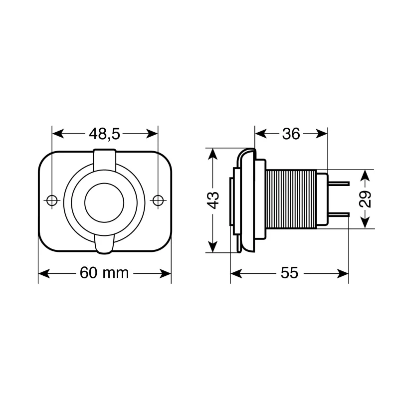 Priza auto incorporabila USB 12/24V 2100mA Ext-7 Lampa Garage AutoRide