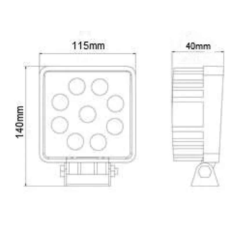 Proiector cu LED din metal patrat 27W 10/30V Kamar Garage AutoRide