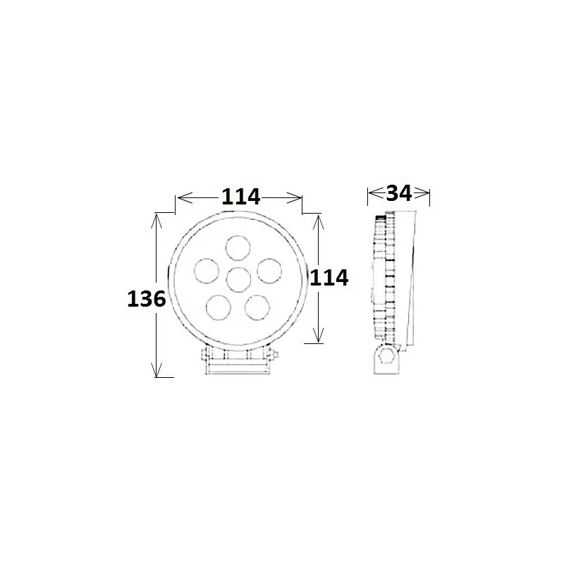 Proiector cu LED din metal rotund 18W 10/30V Kamar Garage AutoRide