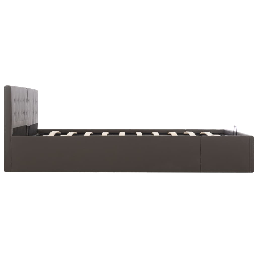 Cadru pat depozitare hidraulică gri 180x200 cm piele ecologică GartenMobel Dekor