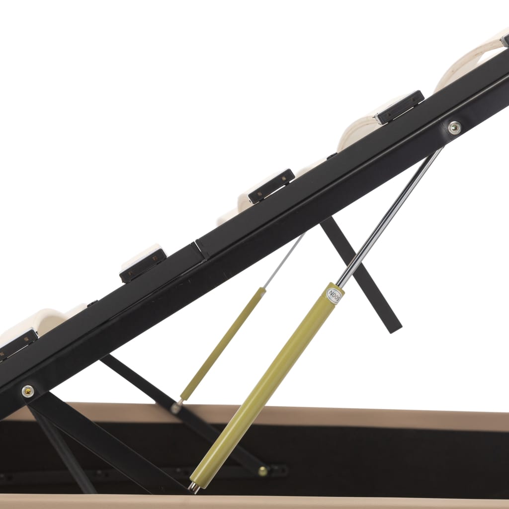 Cadru pat hidraulic, depozitare cappuccino 180x200 cm piele eco GartenMobel Dekor