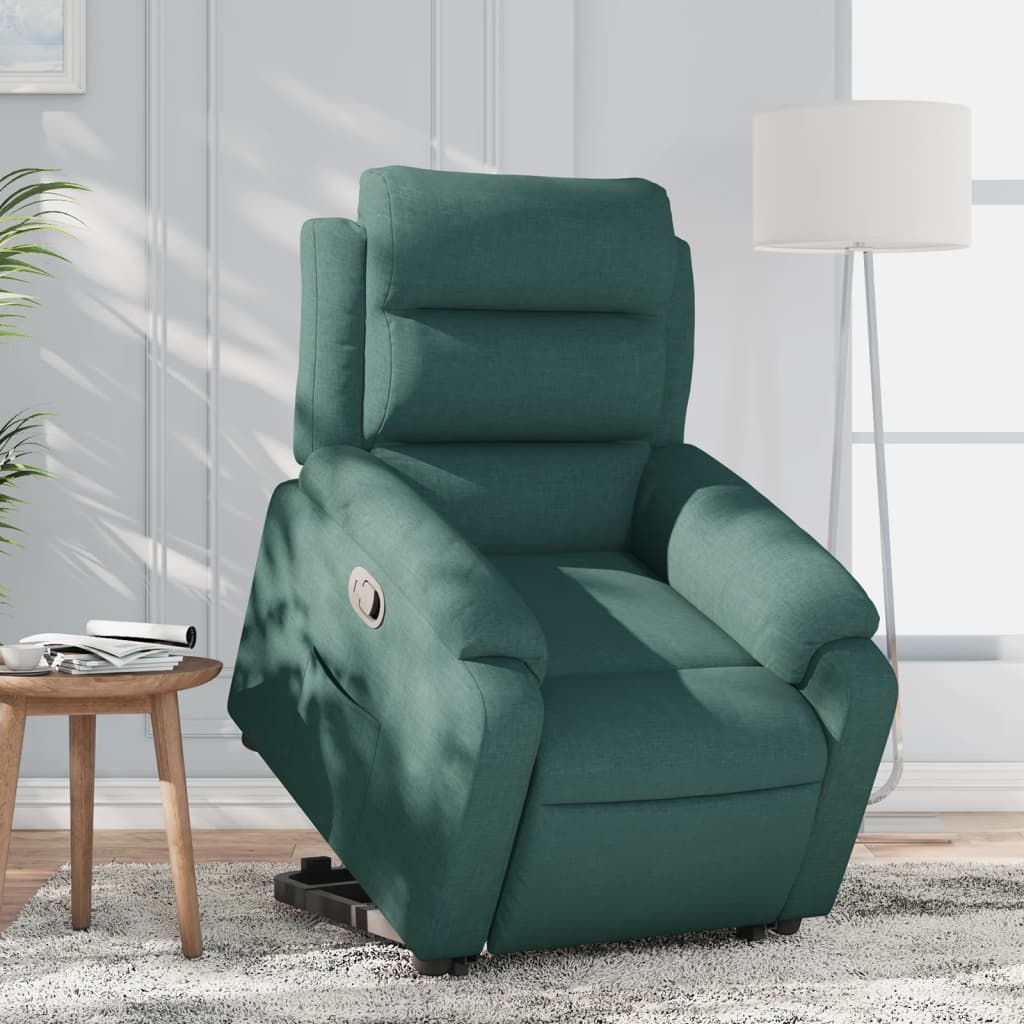 Fotoliu rabatabil ridicare pe verticală, verde închis, textil GartenMobel Dekor