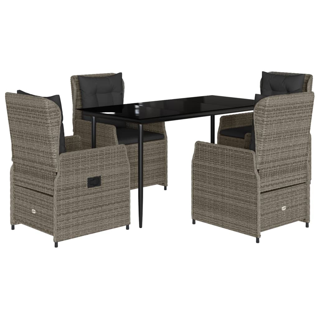 Set mobilier de grădină cu perne, 5 piese, gri, poliratan GartenMobel Dekor