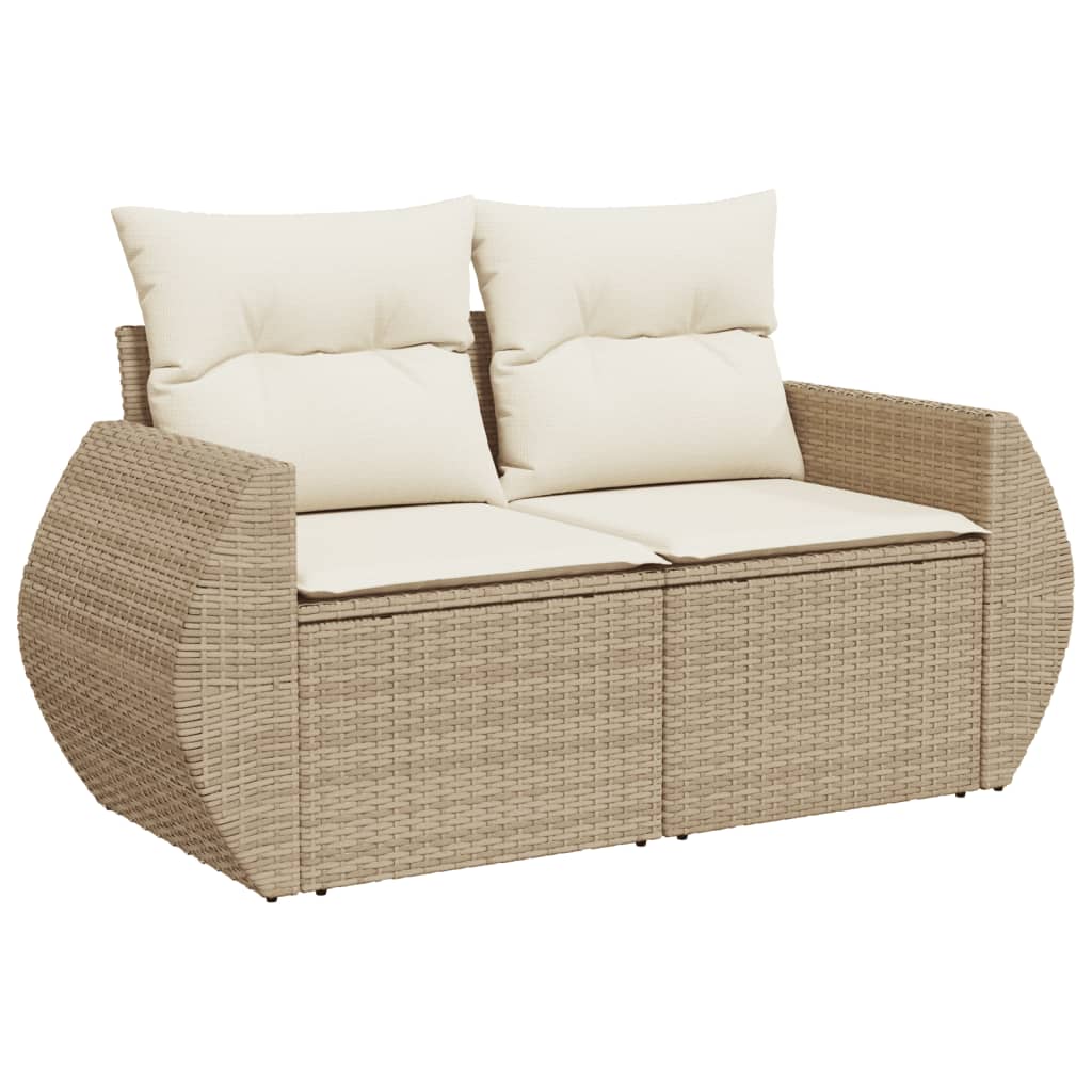 Set canapele de grădină, 7 piese, cu perne, bej, poliratan GartenMobel Dekor