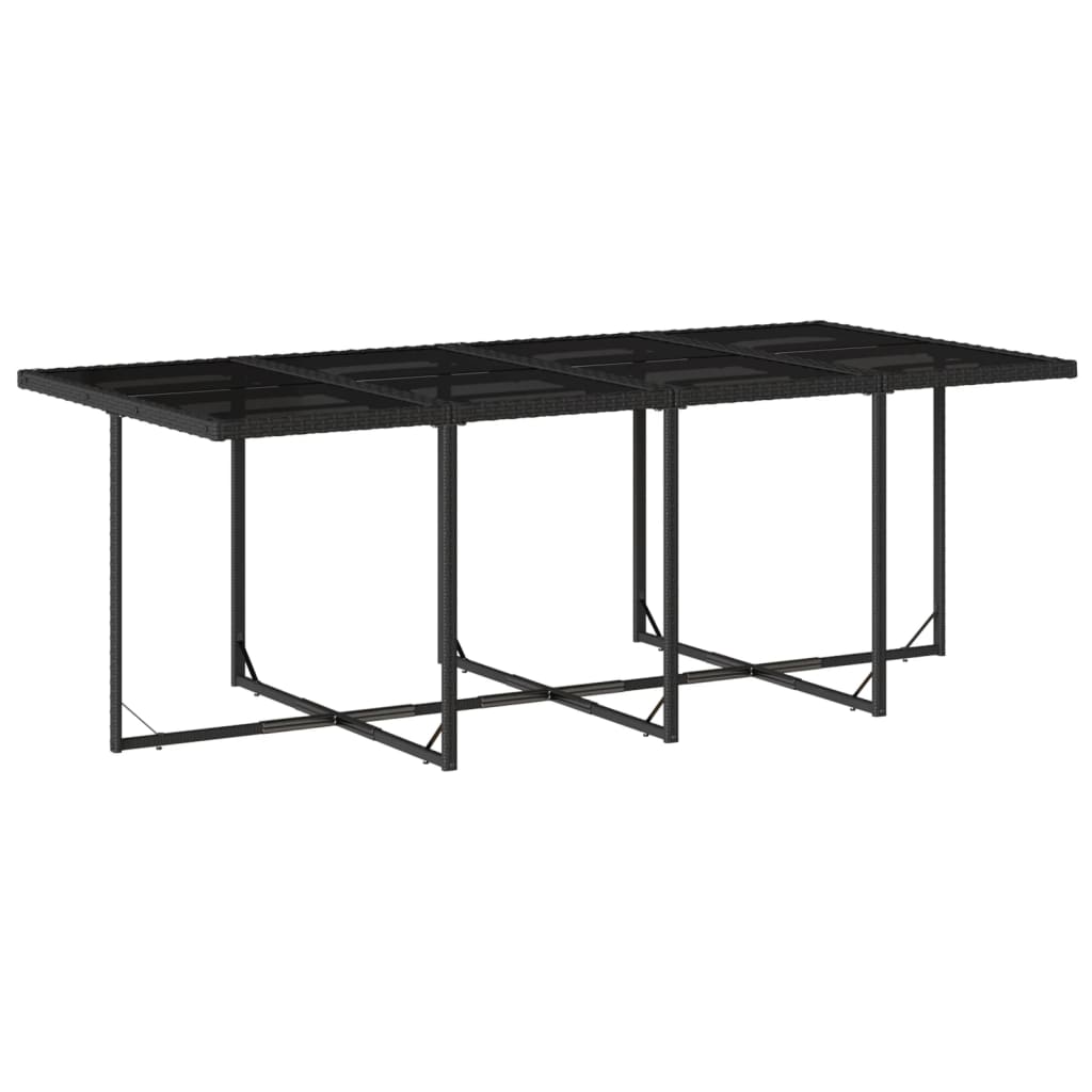 Set mobilier de grădină cu perne, 9 piese, negru, poliratan GartenMobel Dekor