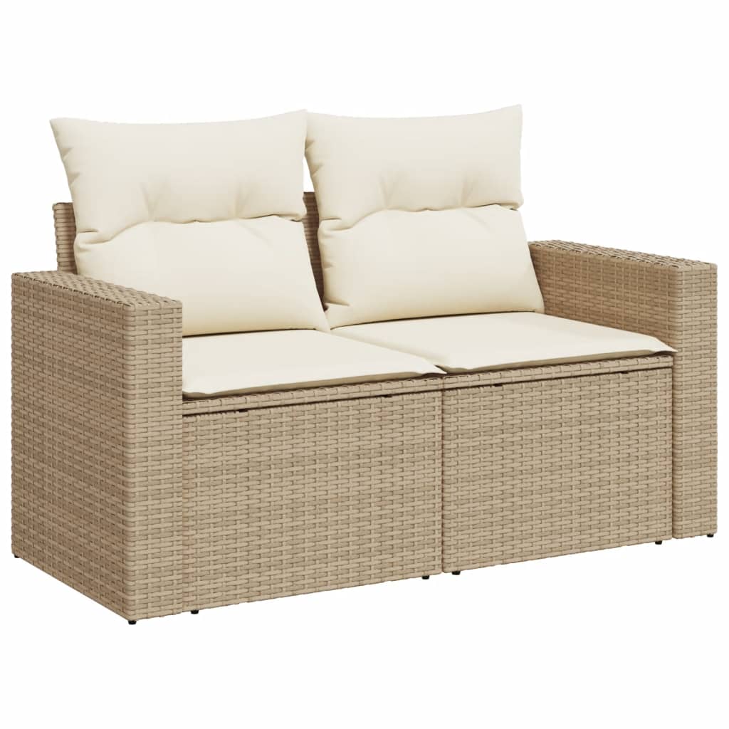 Set canapele de grădină cu perne, 11 piese, bej, poliratan GartenMobel Dekor
