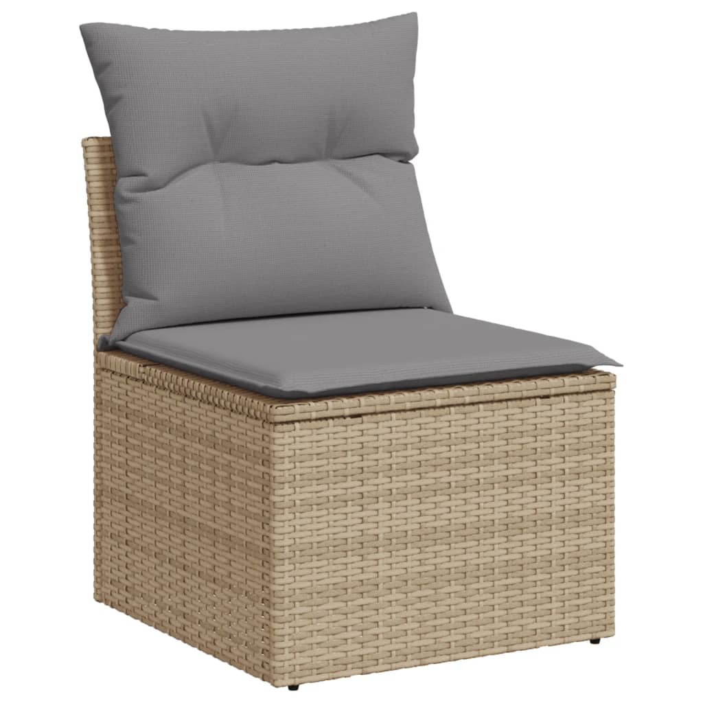 Set canapele de grădină, 11 piese, cu perne, bej, poliratan GartenMobel Dekor