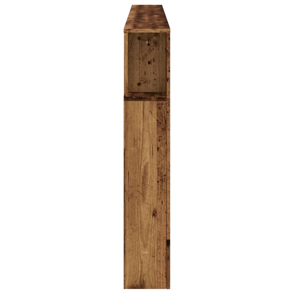 Tăblie pat cu LED lemn vechi 220x18,5x103,5 cm lemn prelucrat GartenMobel Dekor