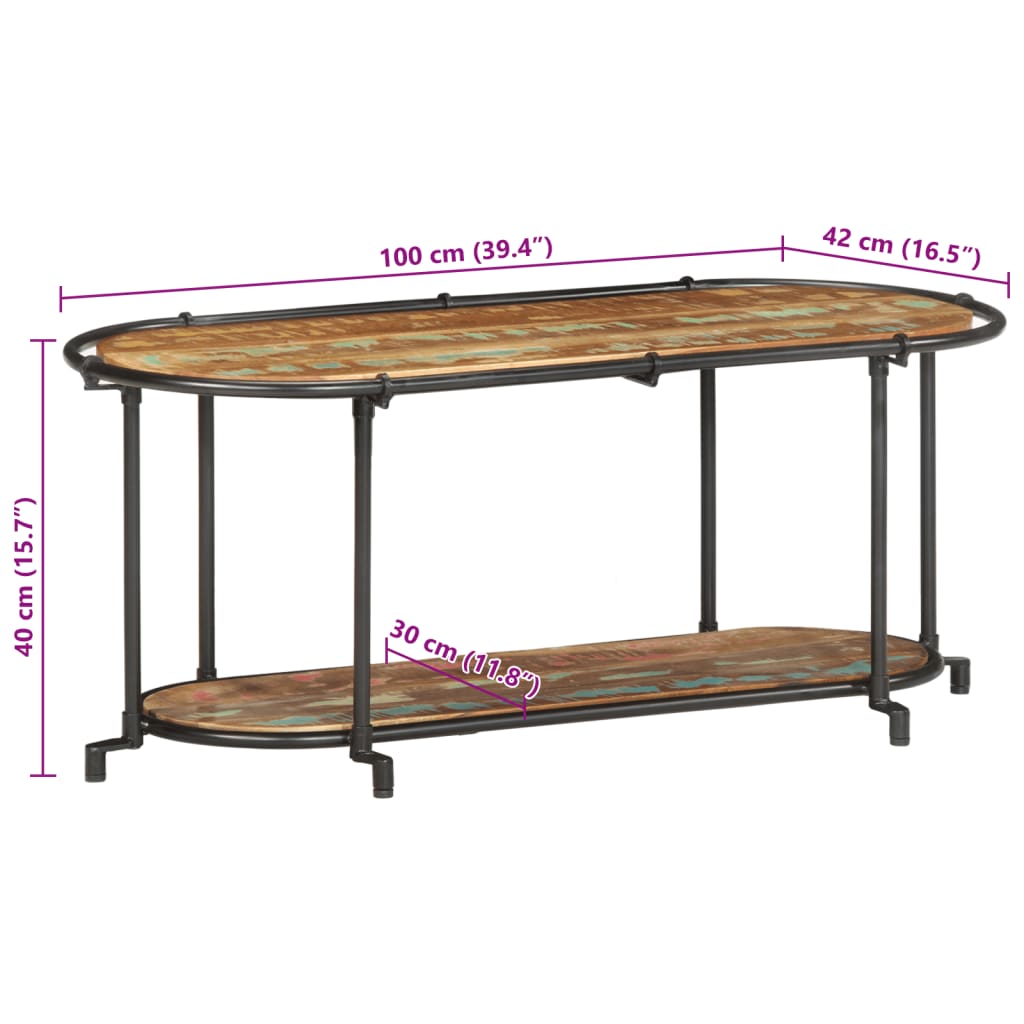 Dulap TV, 100x42x40 cm, lemn masiv reciclat GartenMobel Dekor