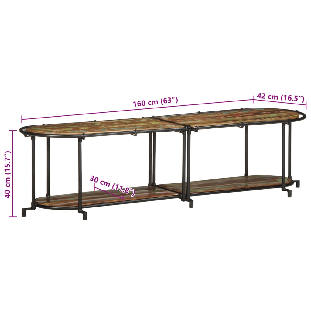 Dulap TV, 160x42x40 cm, lemn masiv reciclat GartenMobel Dekor