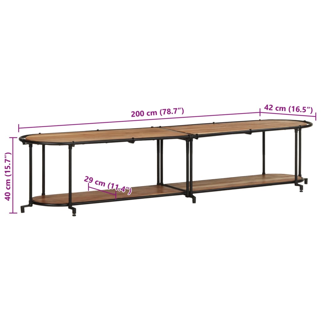 Dulap TV, 200x42x40 cm, lemn masiv de acacia GartenMobel Dekor
