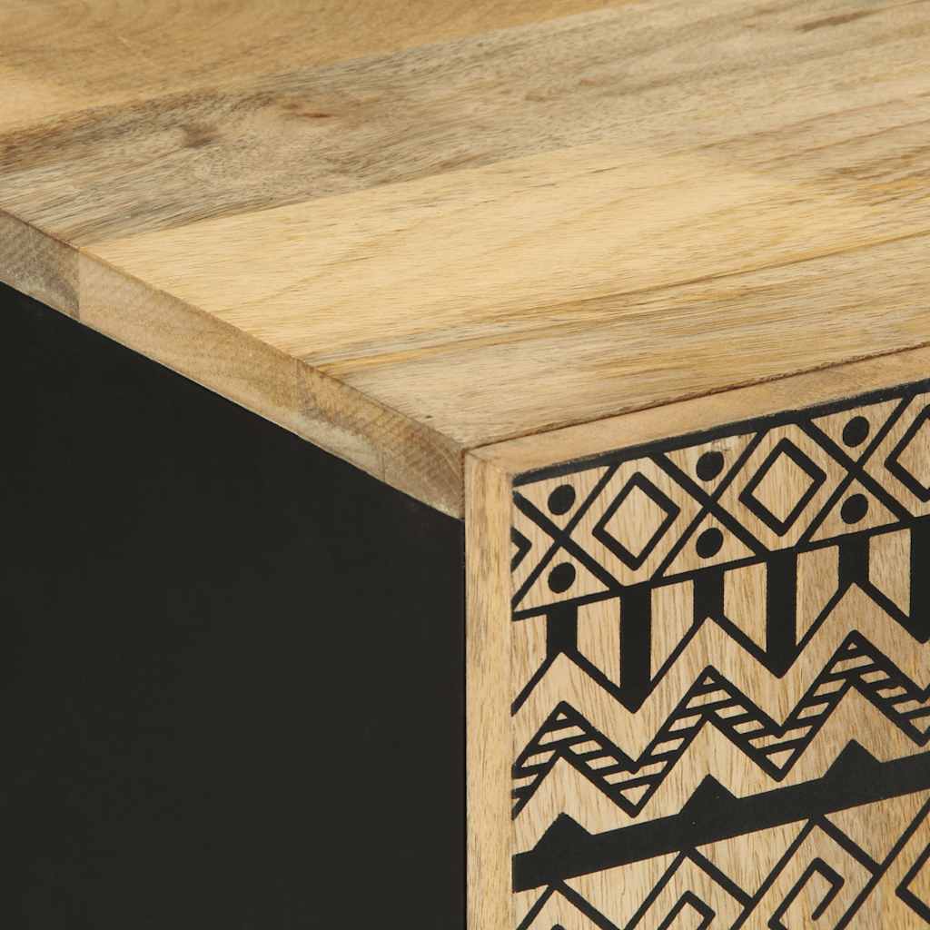 Dulap TV, negru, 105x33,5x46 cm, lemn masiv de mango brut GartenMobel Dekor