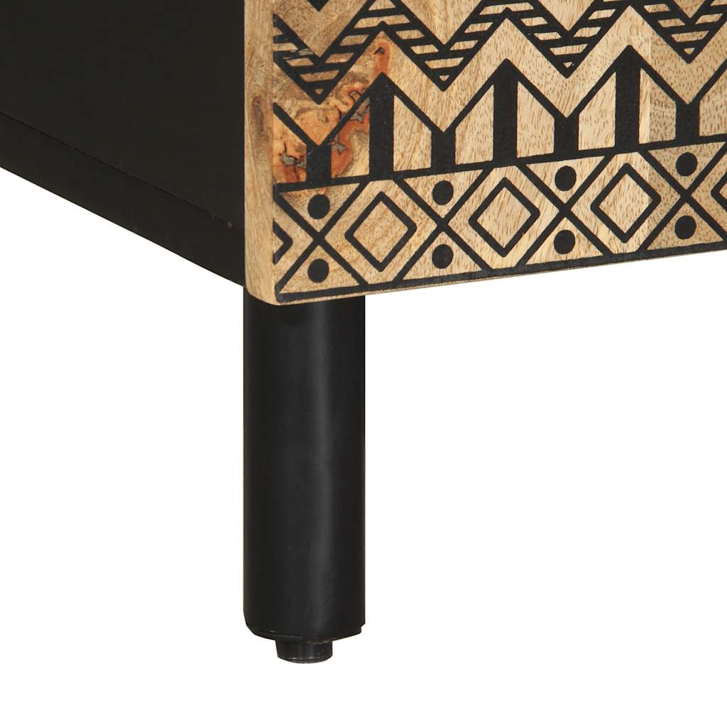 Dulap TV, negru, 105x33,5x46 cm, lemn masiv de mango brut GartenMobel Dekor