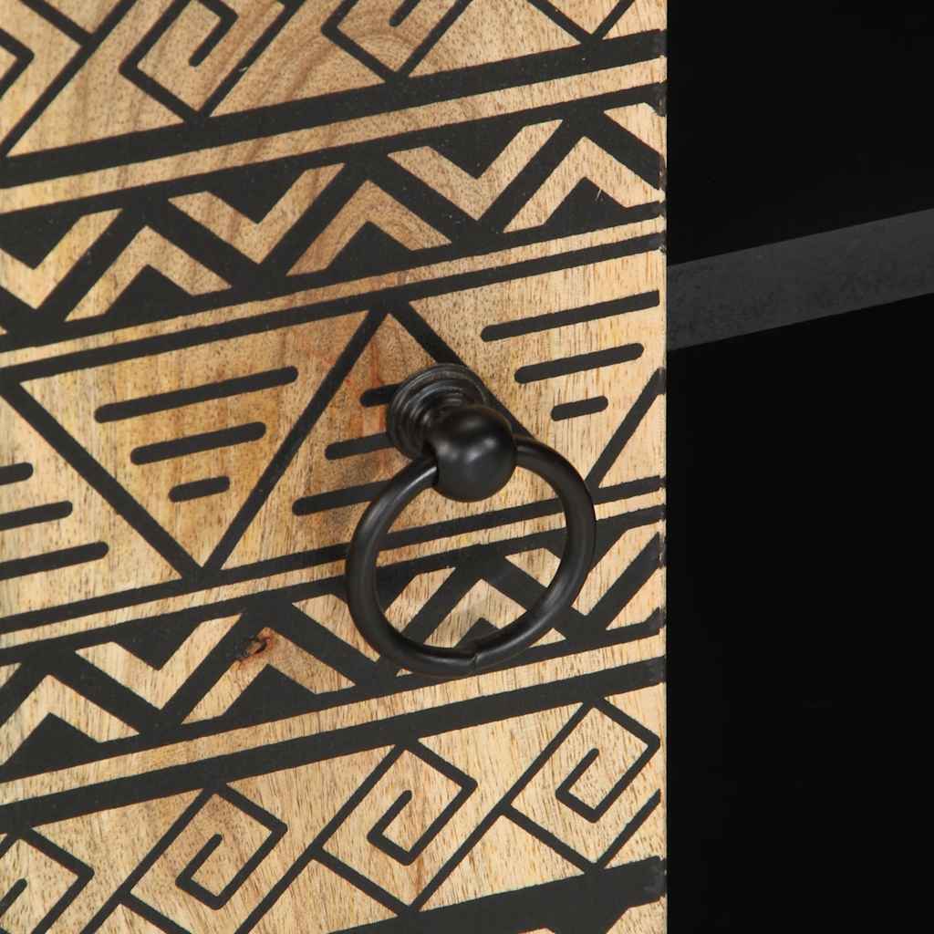 Dulap TV, negru, 105x33,5x46 cm, lemn masiv de mango brut GartenMobel Dekor