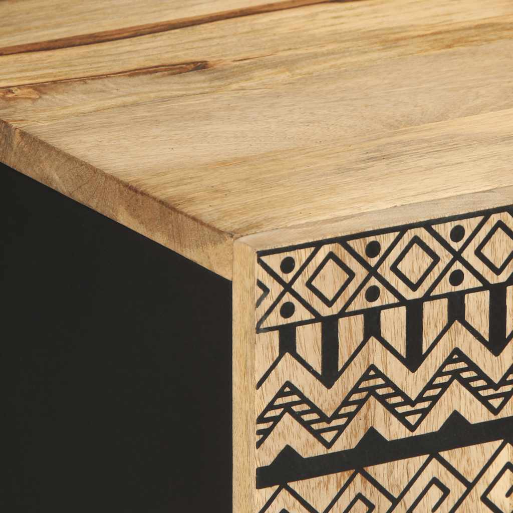 Dulap TV, negru, 105x33,5x46 cm, lemn masiv de mango brut GartenMobel Dekor