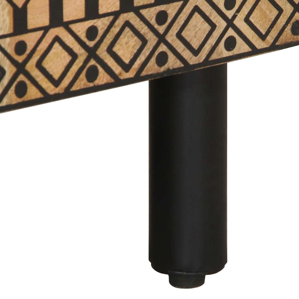 Dulap TV, negru, 80x33,5x46 cm, lemn masiv de mango brut GartenMobel Dekor