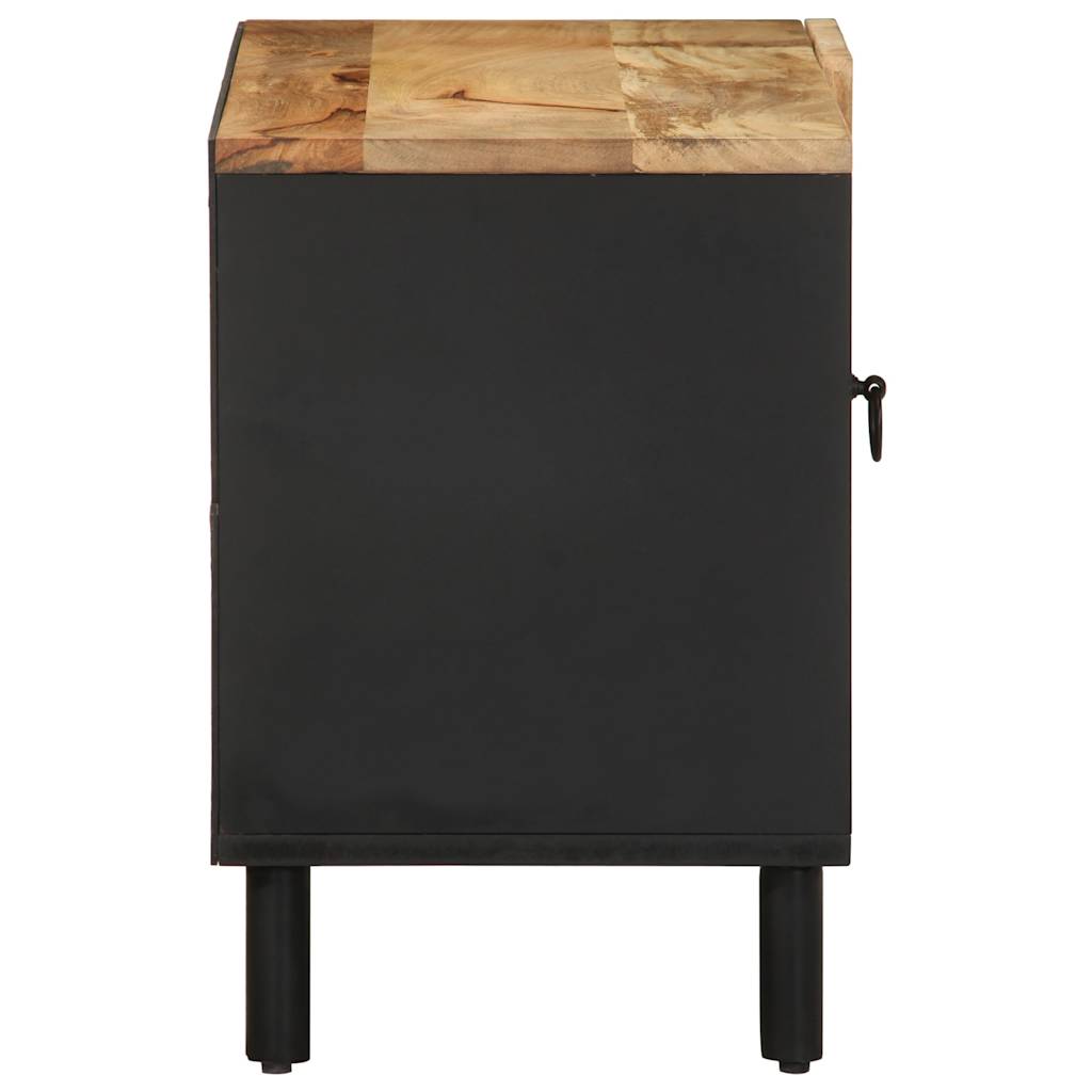 Dulap TV, negru, 80x33,5x46 cm, lemn masiv de mango brut GartenMobel Dekor