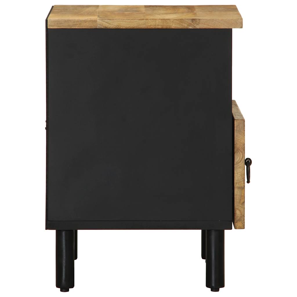 Dulap de pat, negru, 40x33x46 cm, lemn masiv de mango brut GartenMobel Dekor