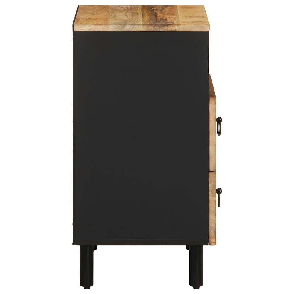 Dulap de pat, negru, 50x33x62 cm, lemn masiv de mango brut GartenMobel Dekor