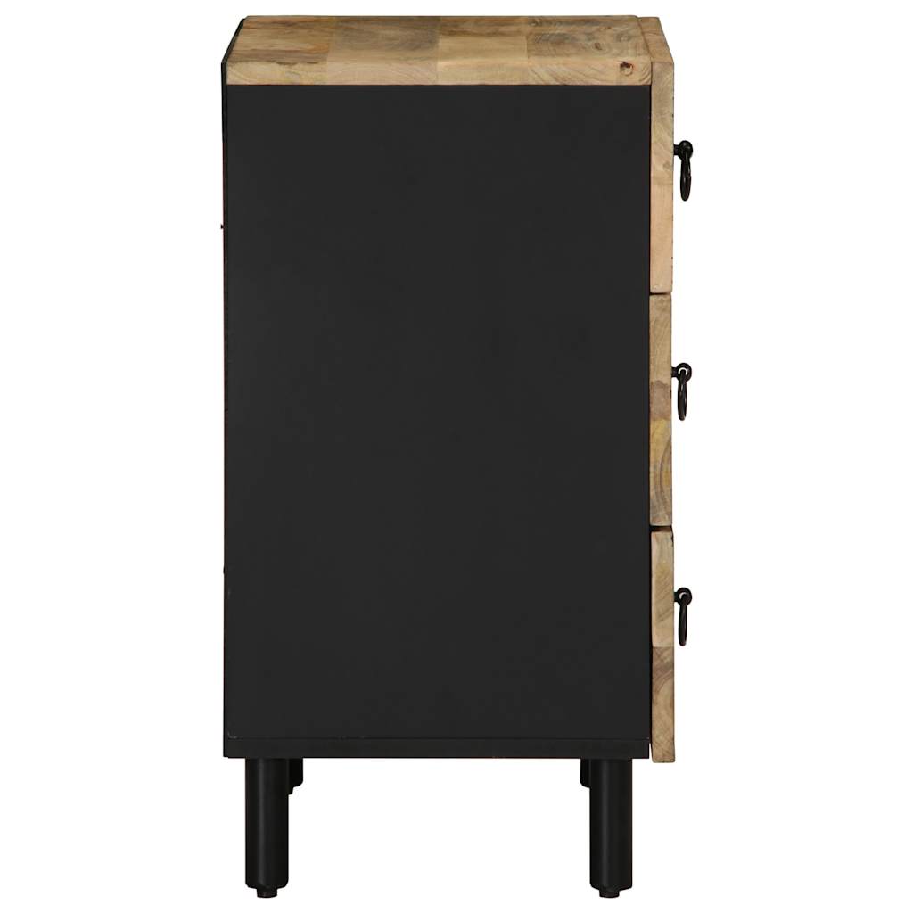 Dulap de pat, negru, 50x33x62 cm, lemn masiv de mango brut GartenMobel Dekor