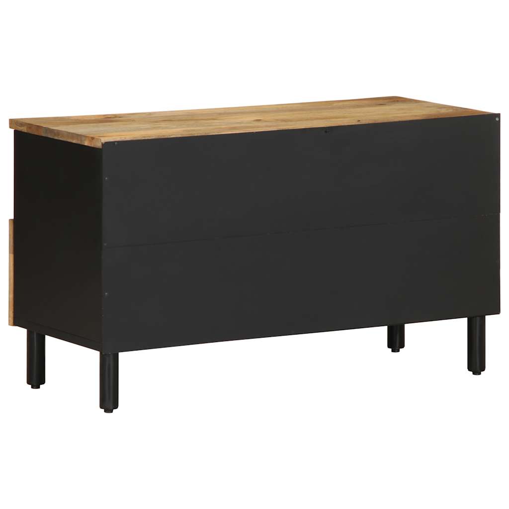 Dulap TV, negru, 80x33,5x46 cm, lemn masiv de mango brut GartenMobel Dekor