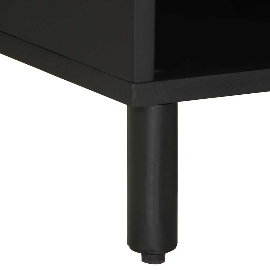 Dulap TV, negru, 80x33,5x46 cm, lemn masiv de mango brut GartenMobel Dekor