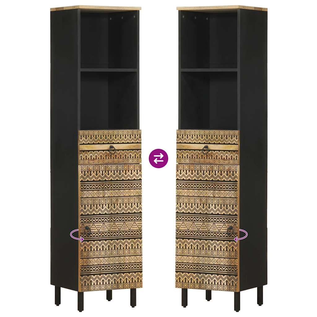 Dulap de baie, 38x33,5x160 cm, lemn masiv de mango GartenMobel Dekor