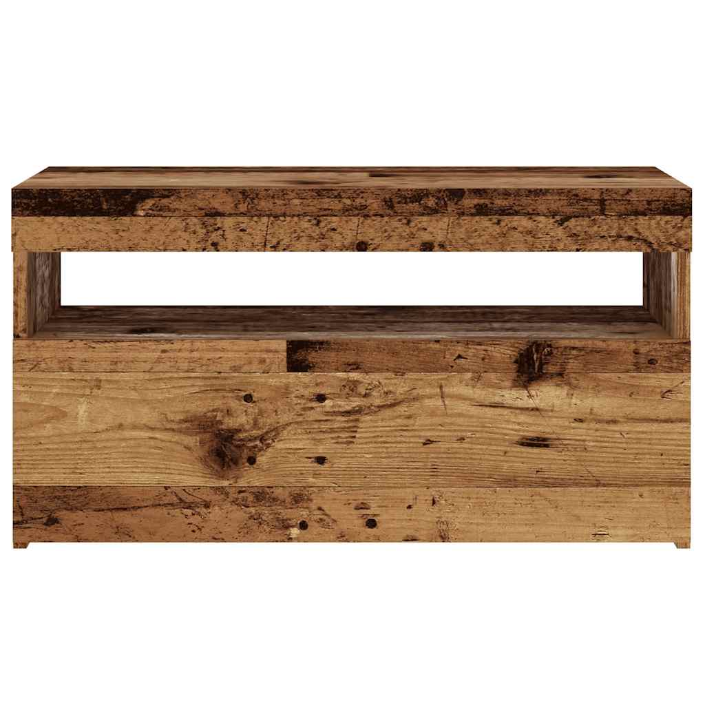Dulapuri TV cu lumini LED, 2 buc., lemn vechi, lemn prelucrat GartenMobel Dekor