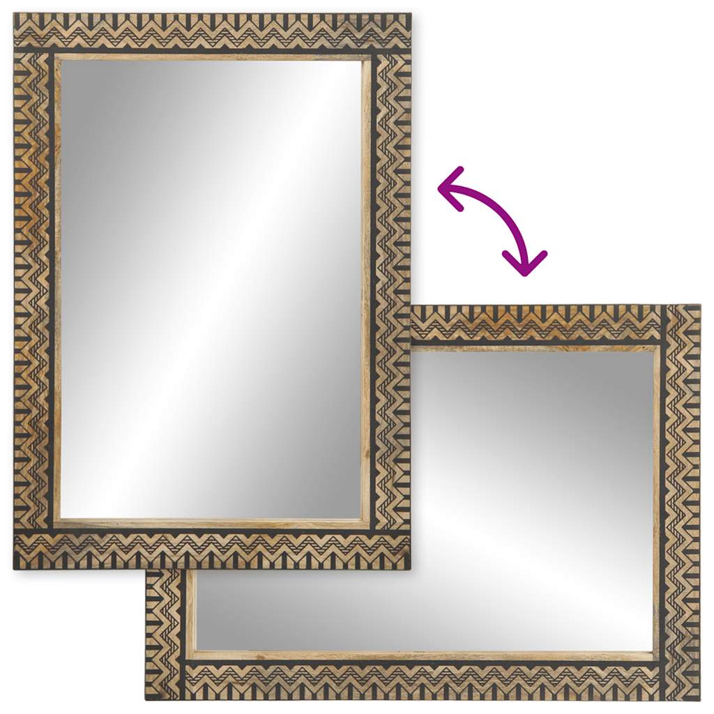 Oglindă de baie, 50x70 cm, lemn masiv de mango și sticlă GartenMobel Dekor