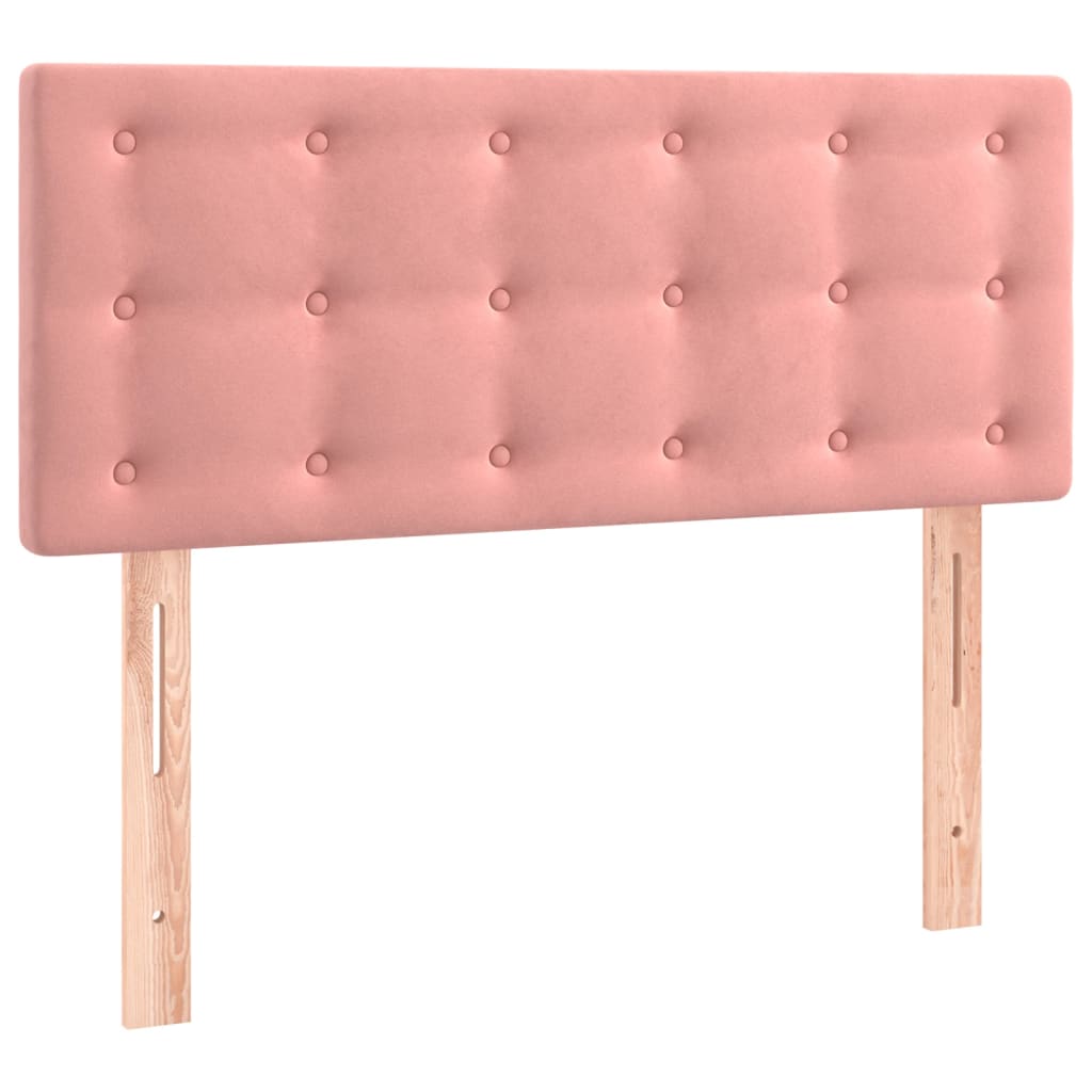 Pat box spring cu saltea, roz, 80x200 cm, catifea GartenMobel Dekor