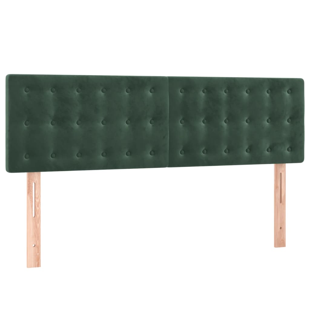 Pat box spring cu saltea, verde închis, 140x190 cm, catifea GartenMobel Dekor