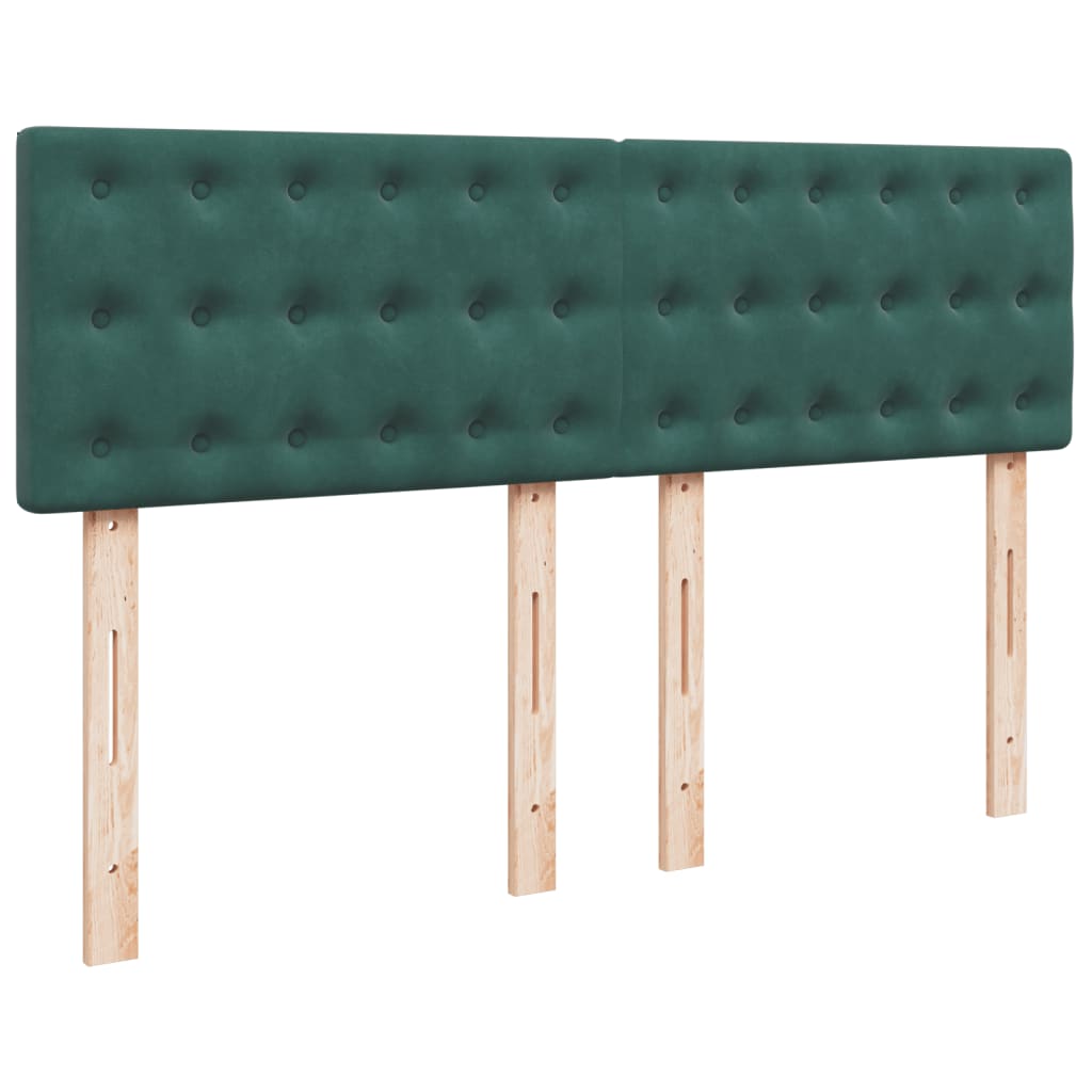 Pat box spring cu saltea, verde închis, 140x190 cm, catifea GartenMobel Dekor